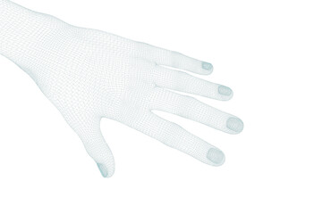 3d image of white human hand