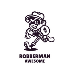 Illustration vector graphic of Robberman, good for logo design