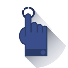 Digitally generated image of finger pointing circle