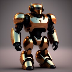 3D render of a cute cyborg bot, humanoid metallic robot concept Ai generative