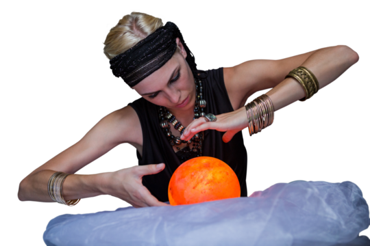 Fortune teller forecasting the future