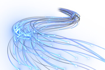 Digitally generated image of fiber optics