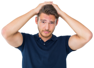 Handsome young man looking confused