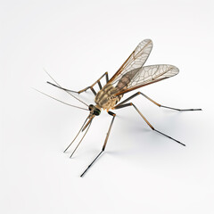 Generative AI of a mosquito isolated on white background