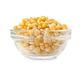 Bowl of corn for Festa Junina (June Festival) on white background