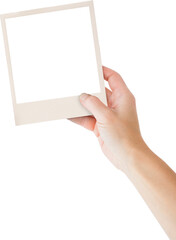 Picture frame held by human hand
