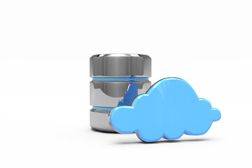 Database server icon with cloud