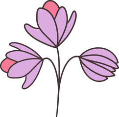 Easter Day Flower Flat hand Drawn Illustration