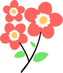 Easter Day Flower Flat hand Drawn Illustration