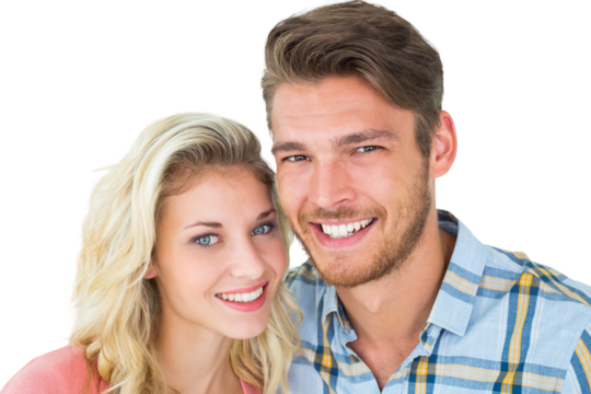 Attractive young couple smiling at camera
