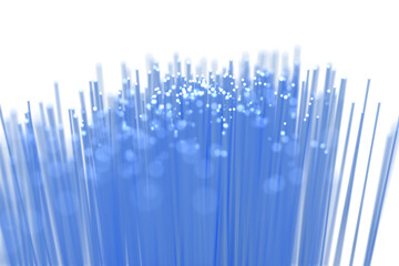 Fiber optics on white background