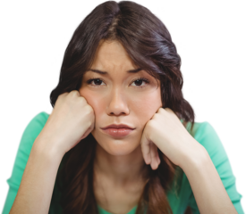 Portrait of upset beautiful woman