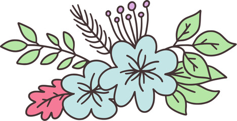 Easter Day Flower Flat hand Drawn Illustration
