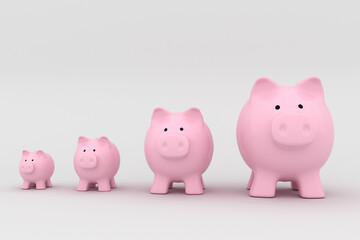 Piggy bank on white background