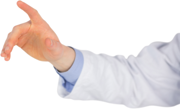 Cropped image of male doctor touching screen - Powered by Adobe