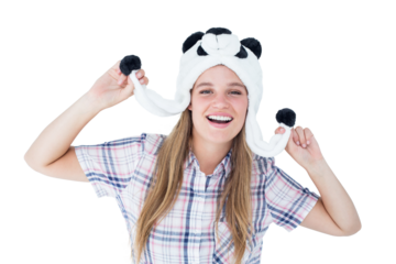 Geeky hipster smiling at camera