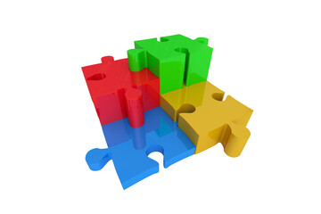 Colorful jigsaw pieces