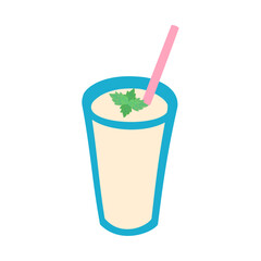 ラッシー。フラットなベクターイラスト。
Lassi. Flat designed vector illustration.