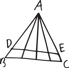 Triangle shape with letters