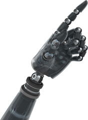 Close up of gray robotic arm