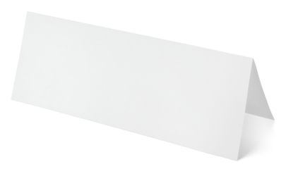 Closeup of blank paper template isolated on transparent background