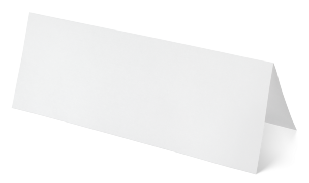 Closeup of blank paper template isolated on transparent background