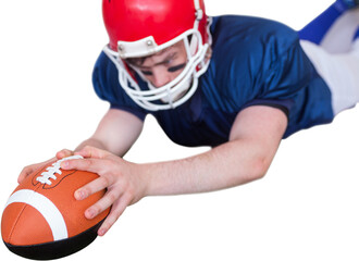 American football player scoring a touchdown