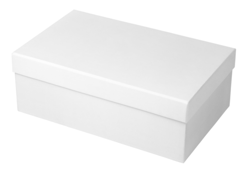 White shoe box isolated on transparent background
