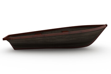 Naklejka premium Brown wooden boat