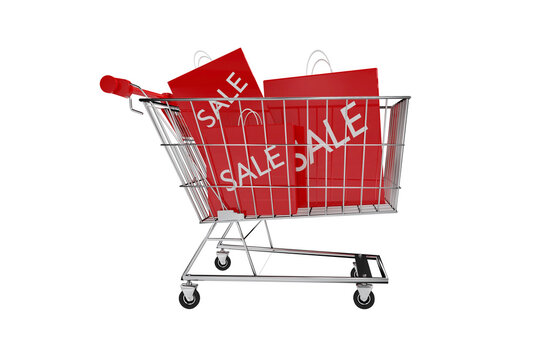 Trolley with sale shopping bags