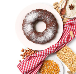 Traditional food for Festa Junina (June Festival) on white background