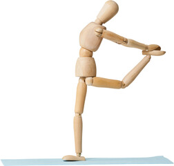 Wooden 3d figurine exercising mat