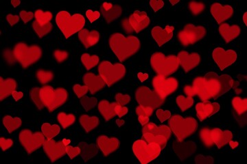 Valentine's day or wedding background with hearts. Decorative, romantic love bokeh background