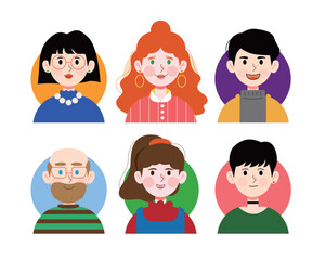 portrait set of people