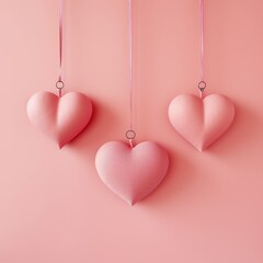 Illustration of hanging heart for mother's day, valentine's day and women's day, Generative ai