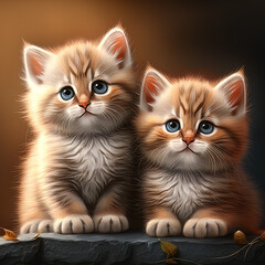 Fototapeta na wymiar two cute kittens