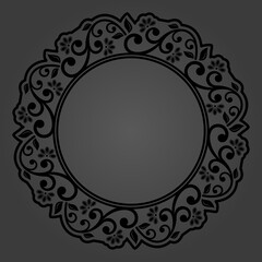 Elegant vintage ornament in classic style. Abstract traditional pattern with oriental elements. Classic dark vintage pattern