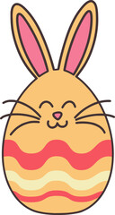 Obraz premium Easter Day Egg Bunny Decoration Flat Hand Drawn Illustration