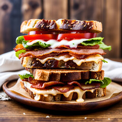 sandwich with bacon and cheese