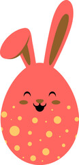 Easter Day Egg Bunny Decoration Flat Hand Drawn Illustration