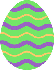 Easter Day Decorated Egg Flat Hand Drawn Illustration