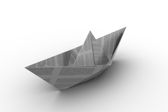 Fototapeta Origami boat made from paper