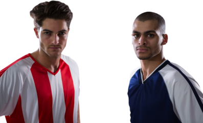 Portrait of confident football players