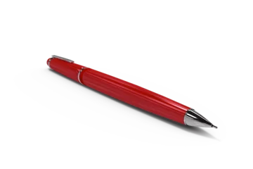 Foto op Plexiglas Red metallic ballpoint pen © vectorfusionart