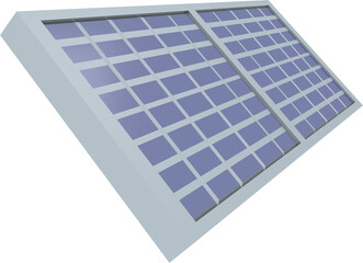 Solar panel against white screen