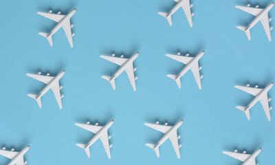 Pattern of airplanes on blue background.