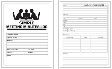 Meeting Minutes Logbook, Secretary Meeting Minutes Book, Meeting Minutes Notebook, 