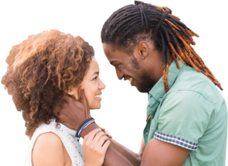 Young couple smiling