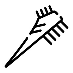 hair dye brush line icon