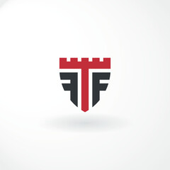 Vector Logo - Lettermark Letter T and F - Abstract Style Logo